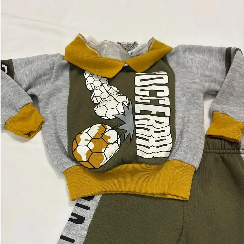 Star Trends Kids 18-24M Vintage Sports Soccer 2 Piece Outfit Retro Rare Cool Kid